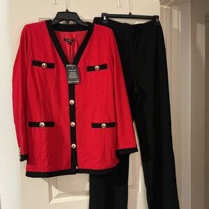 Boston Proper, size Large, red and black
